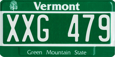 VT license plate XXG479