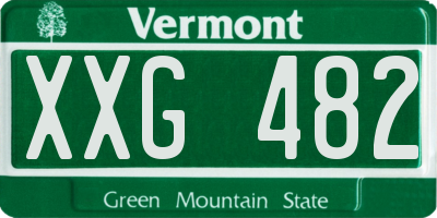 VT license plate XXG482