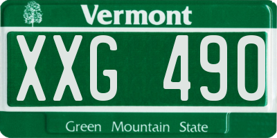 VT license plate XXG490