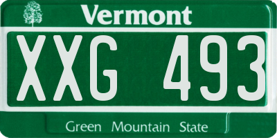 VT license plate XXG493