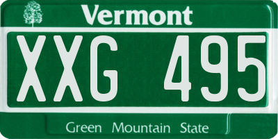 VT license plate XXG495