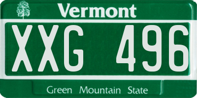 VT license plate XXG496