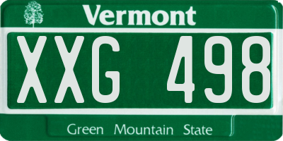 VT license plate XXG498