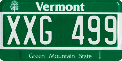 VT license plate XXG499