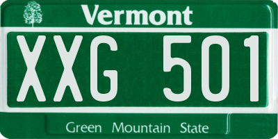 VT license plate XXG501
