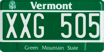 VT license plate XXG505