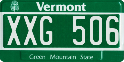 VT license plate XXG506