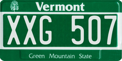 VT license plate XXG507