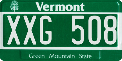 VT license plate XXG508