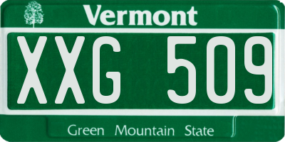 VT license plate XXG509