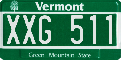 VT license plate XXG511