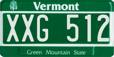 VT license plate XXG512