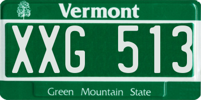 VT license plate XXG513