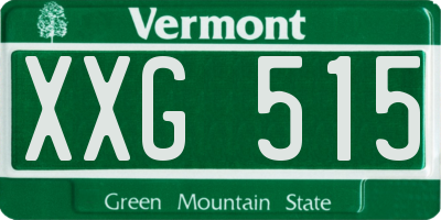 VT license plate XXG515