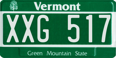 VT license plate XXG517