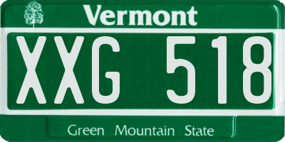 VT license plate XXG518