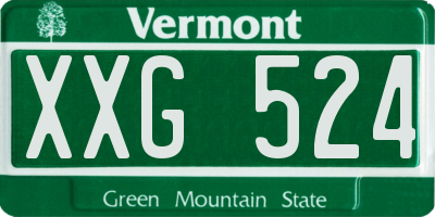VT license plate XXG524