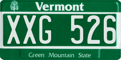VT license plate XXG526