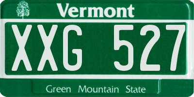VT license plate XXG527