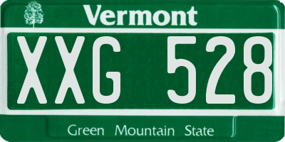 VT license plate XXG528