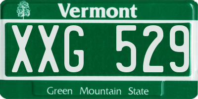 VT license plate XXG529