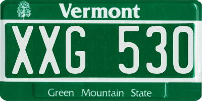 VT license plate XXG530
