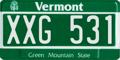 VT license plate XXG531