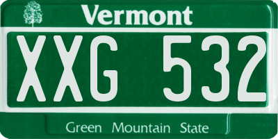 VT license plate XXG532