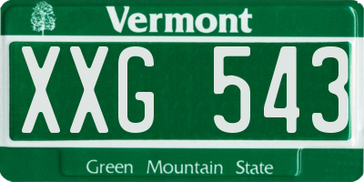VT license plate XXG543