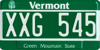 VT license plate XXG545