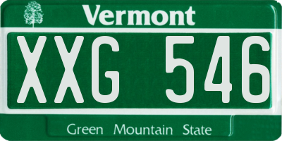 VT license plate XXG546