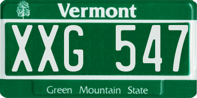 VT license plate XXG547