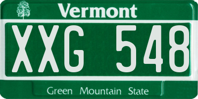 VT license plate XXG548