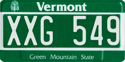 VT license plate XXG549