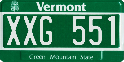 VT license plate XXG551