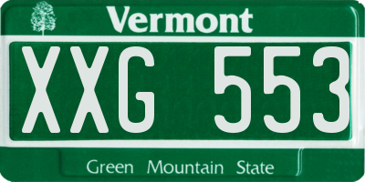 VT license plate XXG553