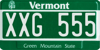 VT license plate XXG555