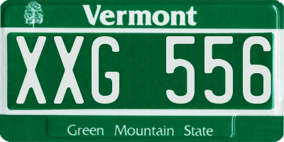 VT license plate XXG556