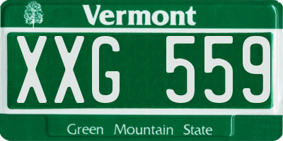 VT license plate XXG559