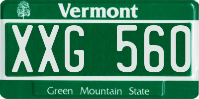 VT license plate XXG560