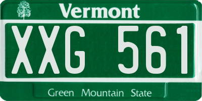 VT license plate XXG561