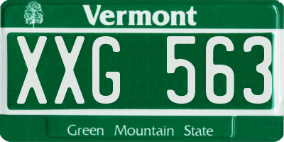 VT license plate XXG563