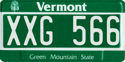 VT license plate XXG566