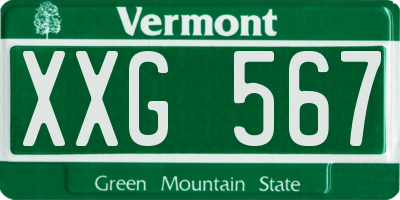 VT license plate XXG567