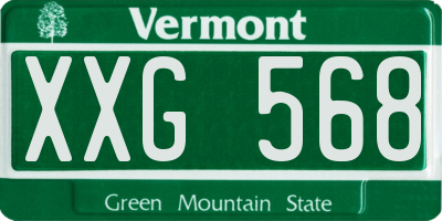 VT license plate XXG568