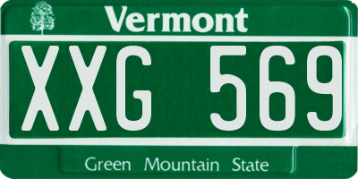 VT license plate XXG569