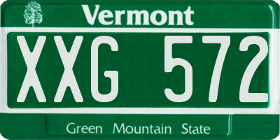 VT license plate XXG572