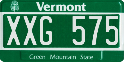 VT license plate XXG575