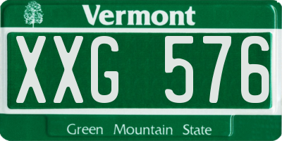 VT license plate XXG576