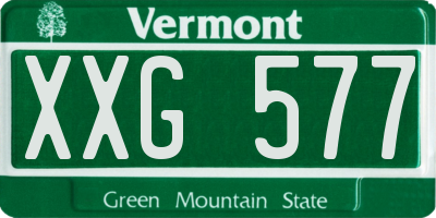 VT license plate XXG577